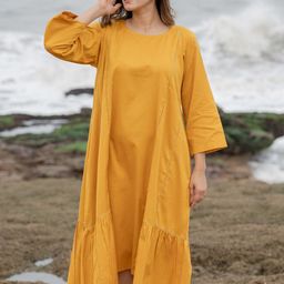 Babli Women Saffron Yellow Breeze Dress-image-11