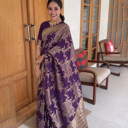 KALINI Ethnic Motifs Woven Design Banarasi Saree-image-95