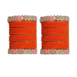 Ishika Orange Alloy Bangles-image-73