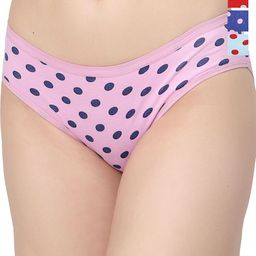 Docare Pack of 4 Printed Polka  Bikini Briefs YummyPanty-RoyalBlue-Red-TBlue-Pink-image-49