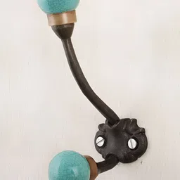 IndianShelf Green Ceramic Crackle Key Holder Hangers for Clothes Wall Mounted-image-67