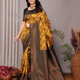 AVANTIKA FASHION Woven Design Zari Pure Silk Banarasi Saree-image-23