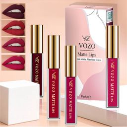VOZO Set Of 4 Matte Lips Liquid Lipstick 4 ml Each Shade 103-104-105-204-16
