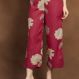 Melange by Lifestyle Women Floral Printed Regular Fit Trousers-image-10