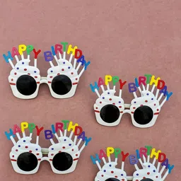 We3 Unisex Pack of 4 Black Lens & White Other Sunglasses HBD goggles-White-PK4-image-9