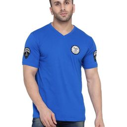 Blisstone Men V-Neck Extended Sleeves Slim Fit Cotton T-shirt-image-62