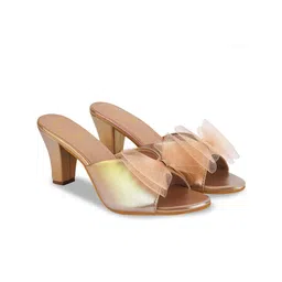 Stylestry Textured Block Sandals with Bows-5