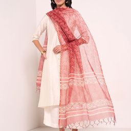 RANGMANCH BY PANTALOONS Printed Shibori Dupatta with Zardozi-56