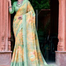 Moda Rapido Floral Designer Block Print Saree-57