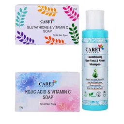 CARET ORGANIC Set Of 3 Vitamin C Soap- 75 g- Neem Shampoo- 100 ml & Kojic Acid Soap- 75 g-26
