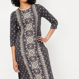 max Women Ethnic Motifs Embroidered Daily Cotton Straight Kurta-49
