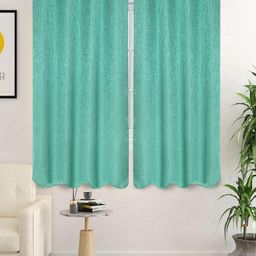 Saral Home Sea Green 2 Pieces Room Darkening Window Curtain-image-32