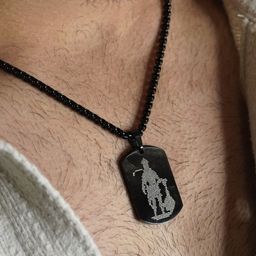 Japam Shree Hanuman Chalisa Carved Tag Pendants with Chains image 2