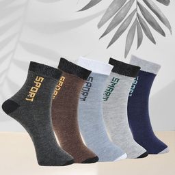 MJE Pack Of 5 Printed Mid Rise Ankle Length Socks-15