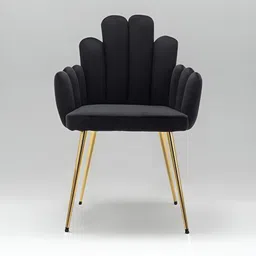 nestroots Black & Gold Toned Art Deco Petals Lounge Chair-image-17