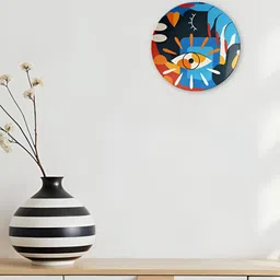THE QUIRKY HOME White & Blue Eye Printed Ceramic Wall Plate-image-70