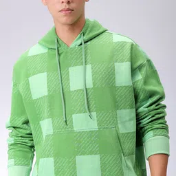 The Indian Garage Co Men Geometric Printed Hooded Sweatshirt-picture-5