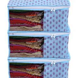 Kuber Industries Blue Set of 3 Regular Multi-Utility Organisers-24