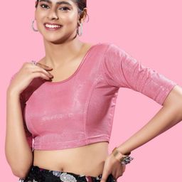 VAMAS - THE DESIGNER BLOUSES Round Neck Non-Padded Stretchable Saree Blouse-45
