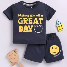 YK X Tinyo Infant Boys Printed Pure Cotton T-shirt with Shorts-image-78
