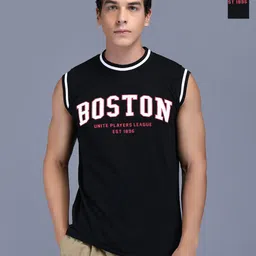 KAY DEE Men Pack of 2 Typography Printed Round Neck Cotton Slim Fit T-shirts-image-76