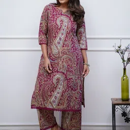 KALINI Women Paisley Printed Regular Kurta with Palazzos-picture-1