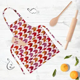 ArtzFolio White & Red Printed Cotton Aprons-12