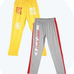 Fashionable Pack Of 2 Kids Printed Mid-Rise Pure Cotton Track Pants-image-76