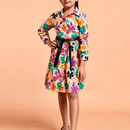 YK Girls Floral Printed Shirt Dress-picture-15
