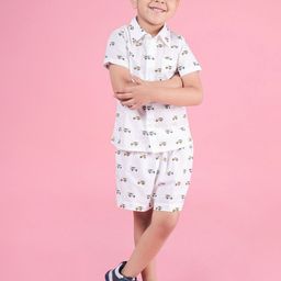 Nature Nook Kids Boys Printed Pure Cotton Shirt With Shorts-image-92