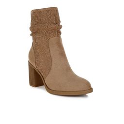 London Rag Women Rhinestone Studded Block Heel Slouchy Boots-image-44