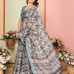 Moda Rapido Zari Linen Blend Chanderi Saree-39