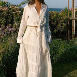 JC Mode Tiered Flared Maxi Skirt-image-26
