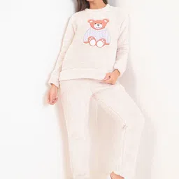 Sweet Dreams Women Round Neck Long Sleeves Night Suit-image-18