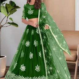 F Plus Fashion Net Semi-Stitched Lehenga Choli-image-25