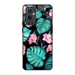 QRIOH Tropical Leaves & Pink Flowers Printed OnePlus 9 pro Silicone Back Case-picture-30