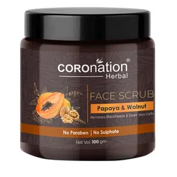 COROnation Herbal Papaya & Walnut Face Scrub - Removes Blackheads & Dead Skin - 100g-58