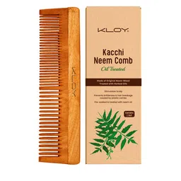KLOY Oil Treated Kacchi Neem Dual Tooth Comb-53