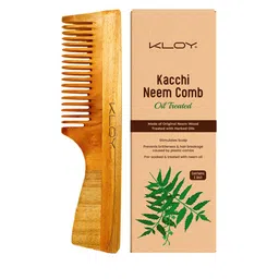 KLOY Oil Treated Kacchi Neem Wide Tooth Comb-10