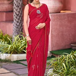 Saree mall Striped Poly Georgette Sarees-image-27