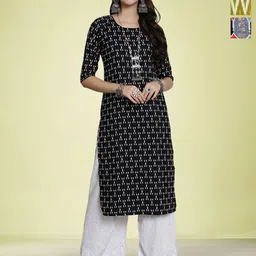 Moda Rapido Women Ethnic Motifs Printed Floral Crepe Kurta-image-99