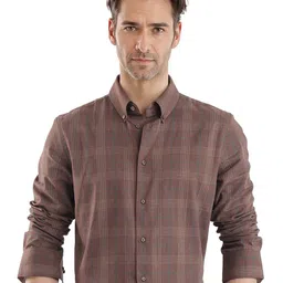 RARE RABBIT Men Comfort Button-Down Collar Checked Cotton Casual Shirt-image-60