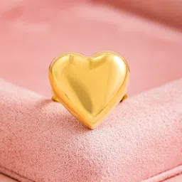 Rubans Voguish 18K Gold Plated Stainless Steel Tarnish-Free Waterproof Heart Design Ring-4