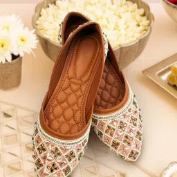 YASSIO Women Embellished Ethnic Mules Flats-picture-1