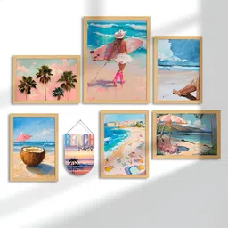 Art Street Pink & Blue 6 and more Piece Paper Other Wall Paintings-image-80