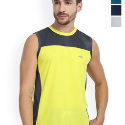 FTX Men Pack Of 4 Colourblocked Round Neck Sleeveless Gym Vests-picture-29