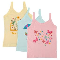 Dowin Infant Girls Set Of 3 Printed Cotton Camisoles-image-98