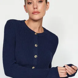 Trendyol Women Ribbed Crop Cardigan-image-66