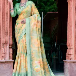 Sidhidata Floral Block Print Saree-picture-42