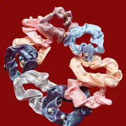 CHANDERKASH Set Of 6 Soft & Stretchy Silk Hair Scrunchies-26